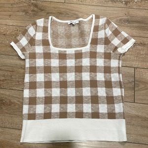 Madewell | Square-Neck Sweater Tee in Gingham